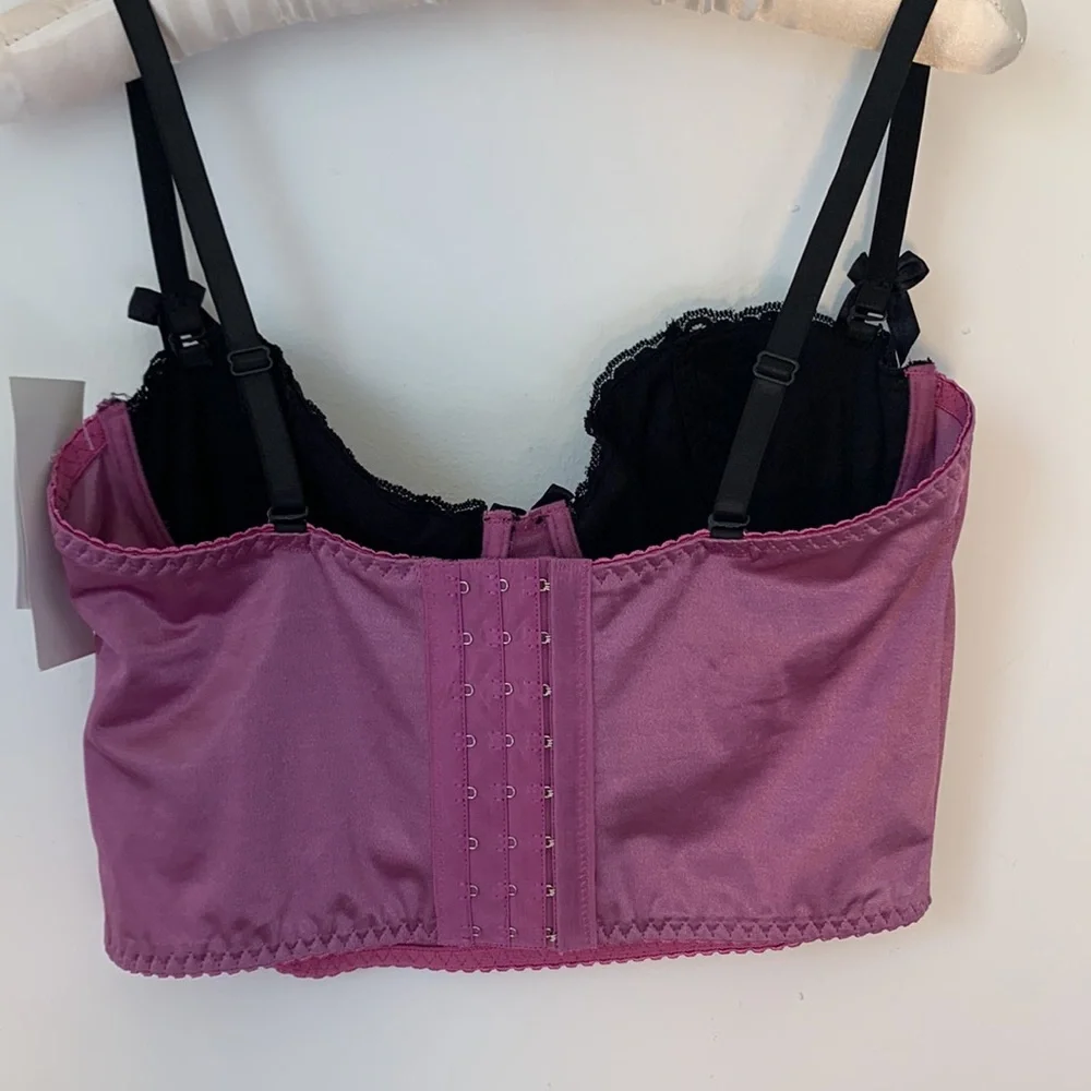 Carrie Amber Purple Long Lace Cami Bustier Top 38B